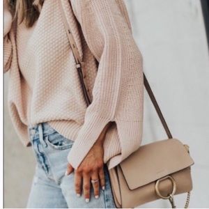 Topshop Blush Cable Knit Sweater Size 6